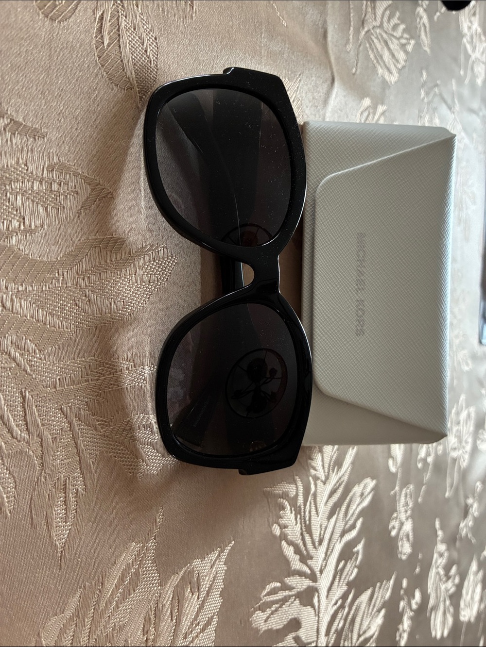 Michael Kors Black Oversized Square Sunglasses with Dark Lenses